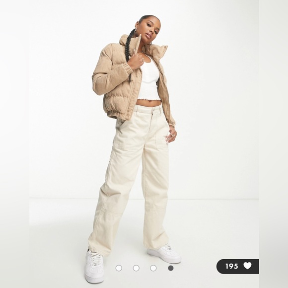 Women’s Cotton-On Corduroy Puffer Coat Size 12 - Picture 3 of 11